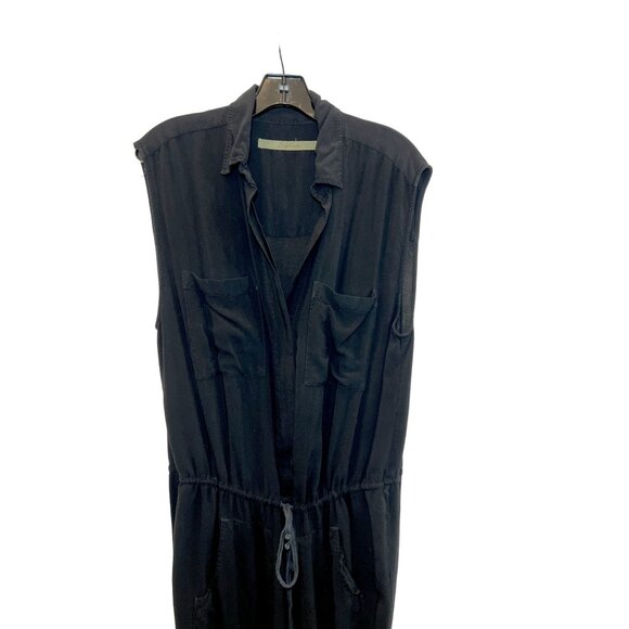 ENZA COSTA Black Sleeveless Challis Utility Drawstring Waist Jumpsuit - Size M - Picture 14 of 15